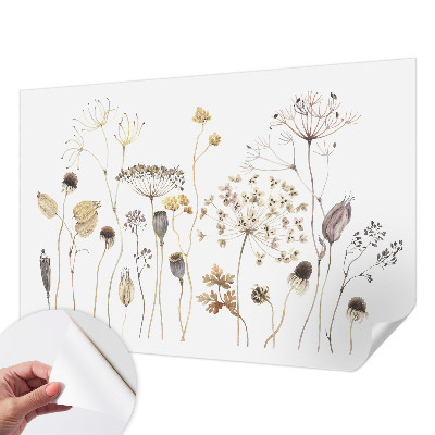 Självhäftande fototapet med motiv av vildblommor