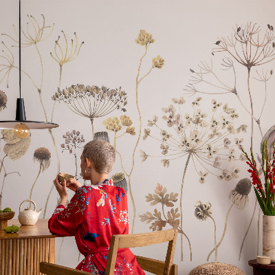 Självhäftande fototapet med motiv av vildblommor
