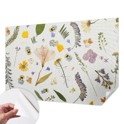 3D fototapet med motiv av vårblommor