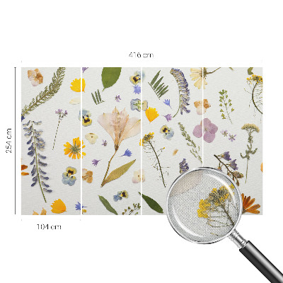 3D fototapet med motiv av vårblommor