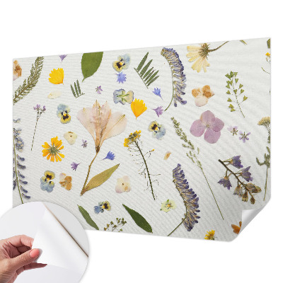 3D fototapet med motiv av vårblommor