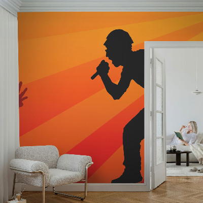 Fototapet barn med rytmisk scen i lekfull design