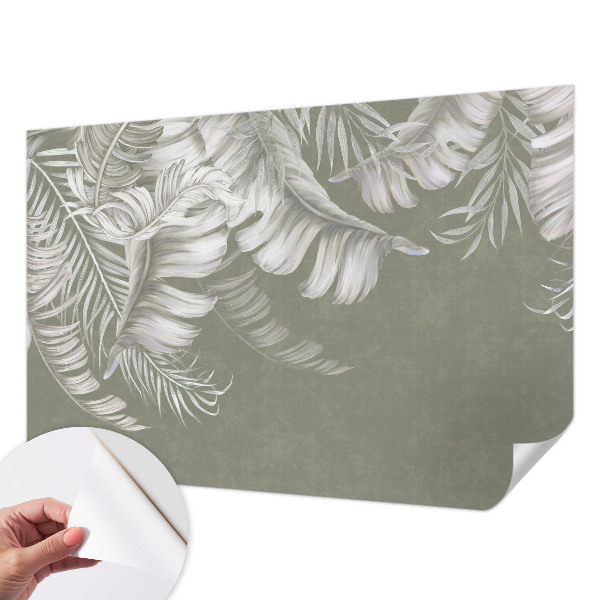 Peel and stick fototapet med motiv av delikata blad