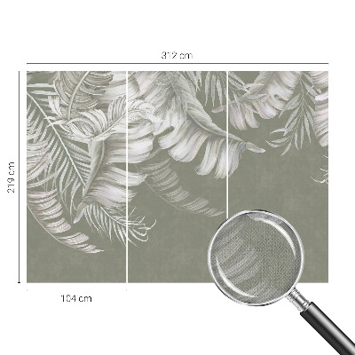 Peel and stick fototapet med motiv av delikata blad