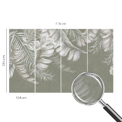 Peel and stick fototapet med motiv av delikata blad