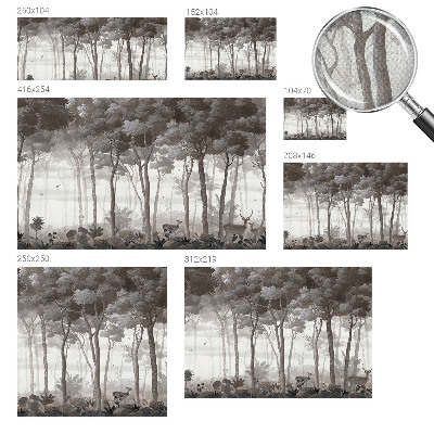 3D fototapet med motiv av en förtrollande skog