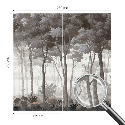 3D fototapet med motiv av en förtrollande skog