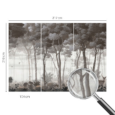 3D fototapet med motiv av en förtrollande skog