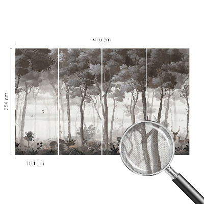 3D fototapet med motiv av en förtrollande skog