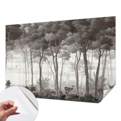 3D fototapet med motiv av en förtrollande skog