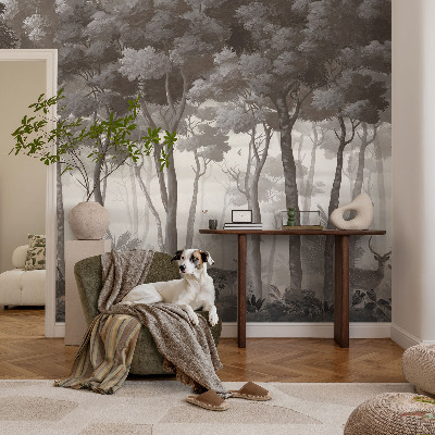 3D fototapet med motiv av en förtrollande skog