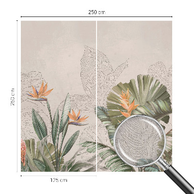 Fototapet barnrum med tropiska blommor