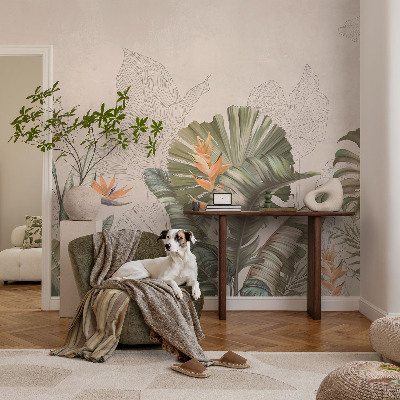 Fototapet barnrum Tropiska blommor