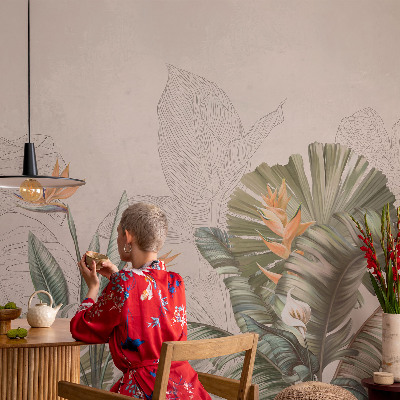 Fototapet barnrum Tropiska blommor