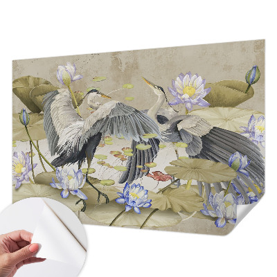 Fototapet för barn Fåglar och liljor