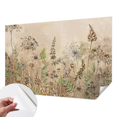 Självhäftande fotovägg med rustika blommotiv