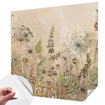 Självhäftande fotovägg med rustika blommotiv