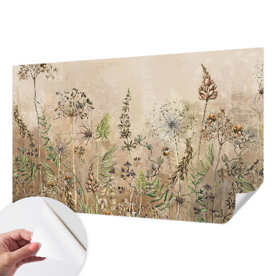 Självhäftande fotovägg med rustika blommotiv