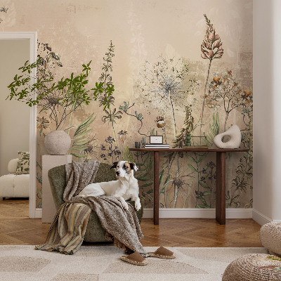 Självhäftande fotovägg med rustika blommotiv