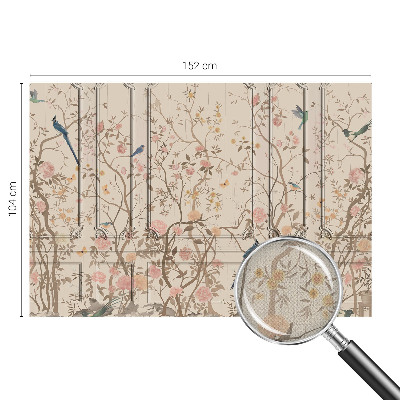 Självhäftande fotovägg Fåglar och blommor