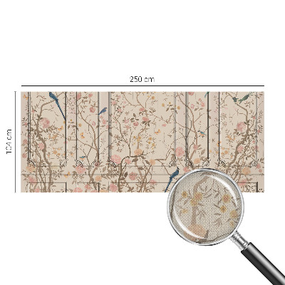 Självhäftande fotovägg Fåglar och blommor