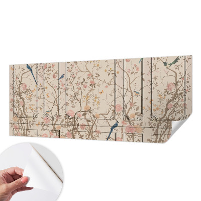 Självhäftande fotovägg Fåglar och blommor