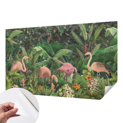 Fototapet barn med rosa flamingor
