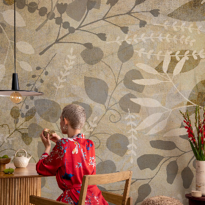 Fototapet barnrum Kvistblad