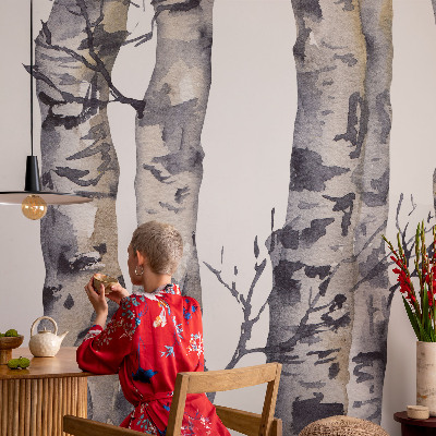 Fototapet för barn med motiv av en aspskog