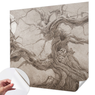 3D fototapet med motiv av nattfåglar