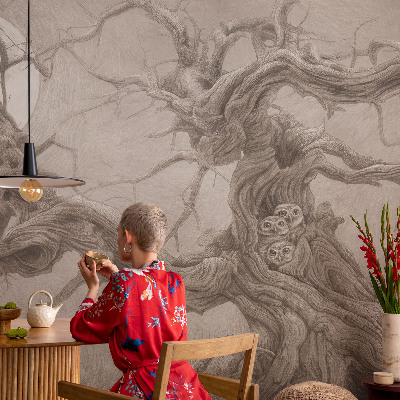 3D fototapet Nattfåglar