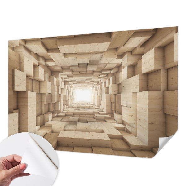 Självhäftande fotovägg med motiv av en trätunnel