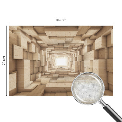 Självhäftande fotovägg med motiv av en trätunnel