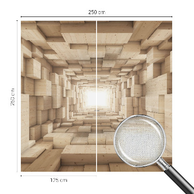 Självhäftande fotovägg med motiv av en trätunnel