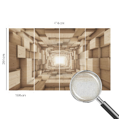Självhäftande fotovägg med motiv av en trätunnel