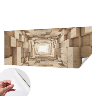 Självhäftande fotovägg med motiv av en trätunnel