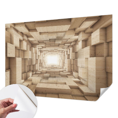 Självhäftande fotovägg med motiv av en trätunnel