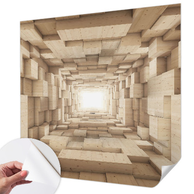Självhäftande fotovägg med motiv av en trätunnel