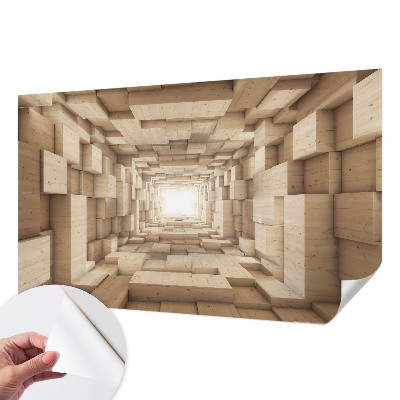 Självhäftande fotovägg med motiv av en trätunnel
