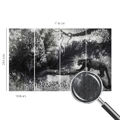 Självhäftande fototapet med ett mönster av abstrakta leoparder