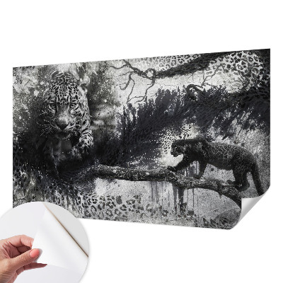 Självhäftande fototapet med ett mönster av abstrakta leoparder