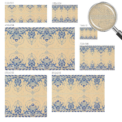 Peel and stick fototapet Blå ornament