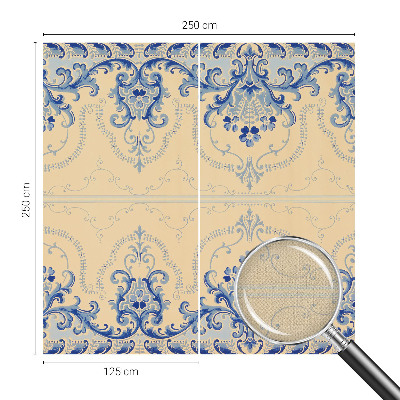 Peel and stick fototapet med blåa ornament