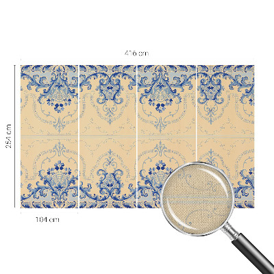 Peel and stick fototapet Blå ornament