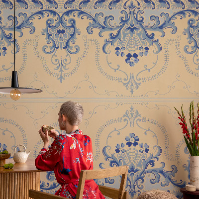 Peel and stick fototapet Blå ornament