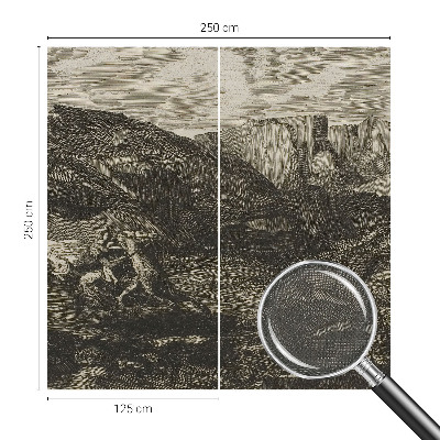 3D fototapet med motiv av en bergsresa