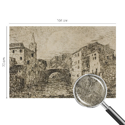 Fototapet barn med stadspanorama