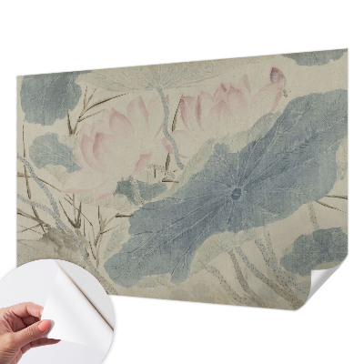 Fototapet barnrum med motiv av lotusblad