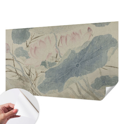 Fototapet barnrum med motiv av lotusblad