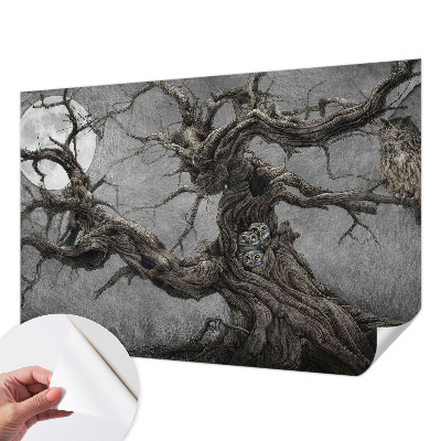 3D fototapet med motiv av en mystisk uggla